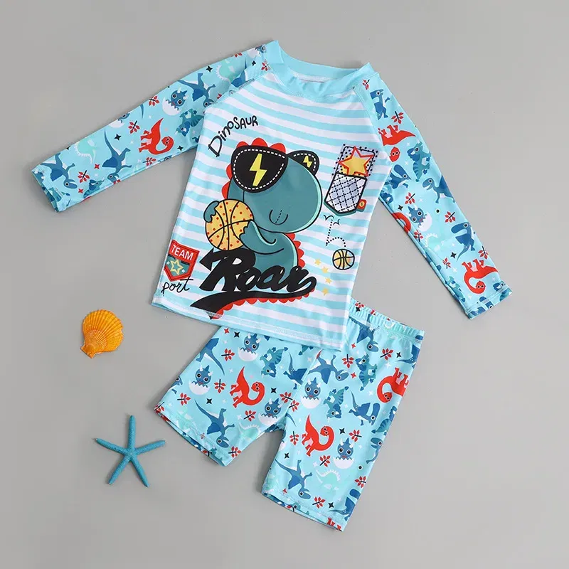 Color: Gold, Kid Size: 18M - Children Swimsuit  Kids Boys Girls Swimwear  Children Surfing Wear  Sunscreen Quick Dry Swimwear Car Cartoon Swimsuit Beach Wear