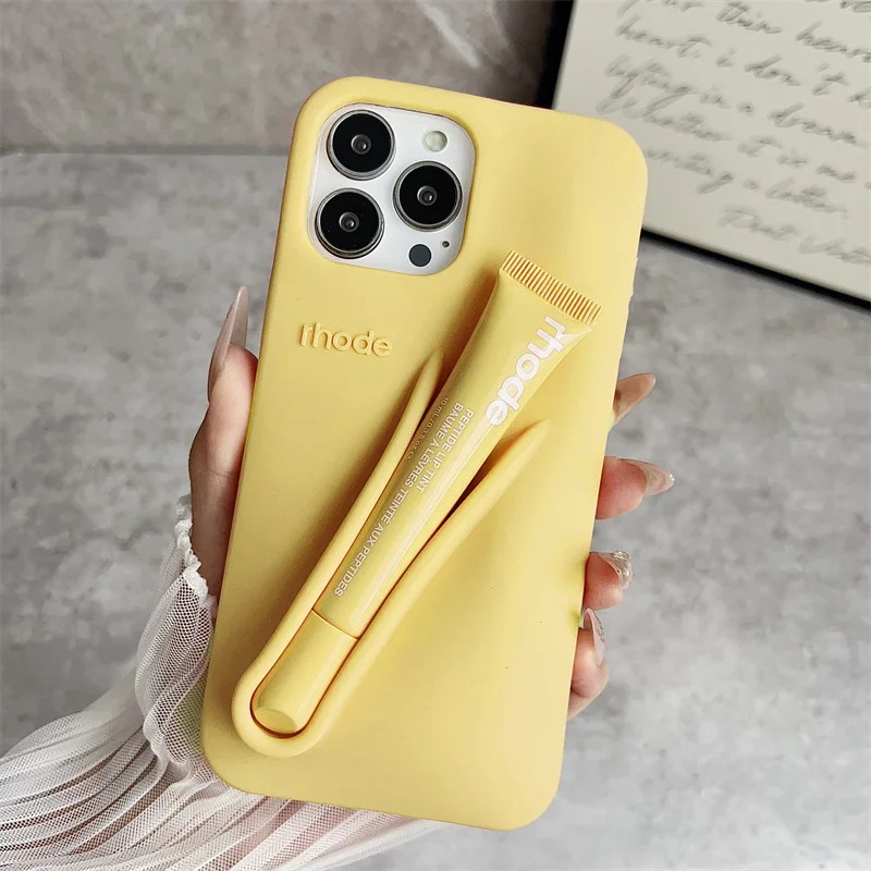 Color: green, Bundle: Bundle1, Material: Microfiber - Phone Case For iPhone 12 13 14 15 16 Pro Max Plus 17 Air Portable Lip Gloss Holder Lipstick Silicone Soft Bumper Cover Lip Glaze