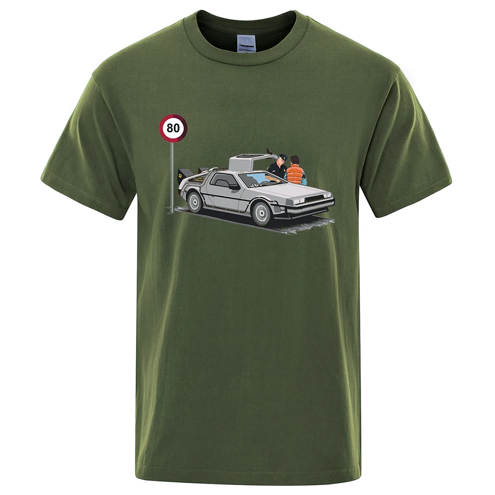 Color: Brown, Size: XXXL - I Was Caught Speeding Funny Printed T-Shirts Men Fashion Casual Short Sleeves Loose Oversized T Shirt Breathable Cotton Tees