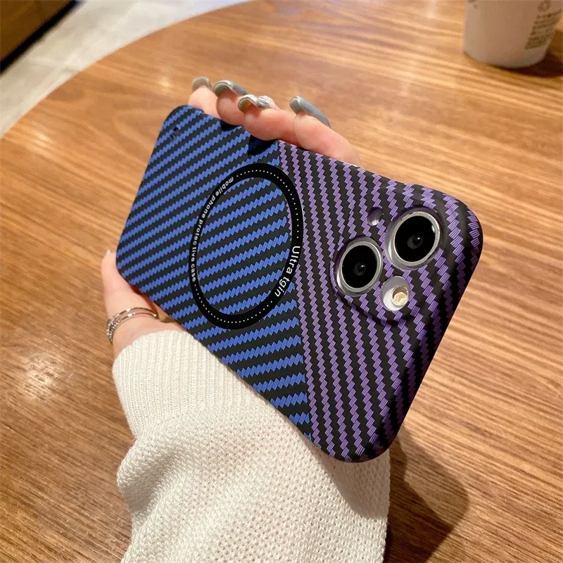 Color: Malachite Blue, Material: Microfiber - Luxury Carbon Fiber for iPhone 11 14 Plus 12 13 Pro Max Magsafe Case Magnetic Wireless Hard Thin Slim Cover for iPhone 13 14 Max