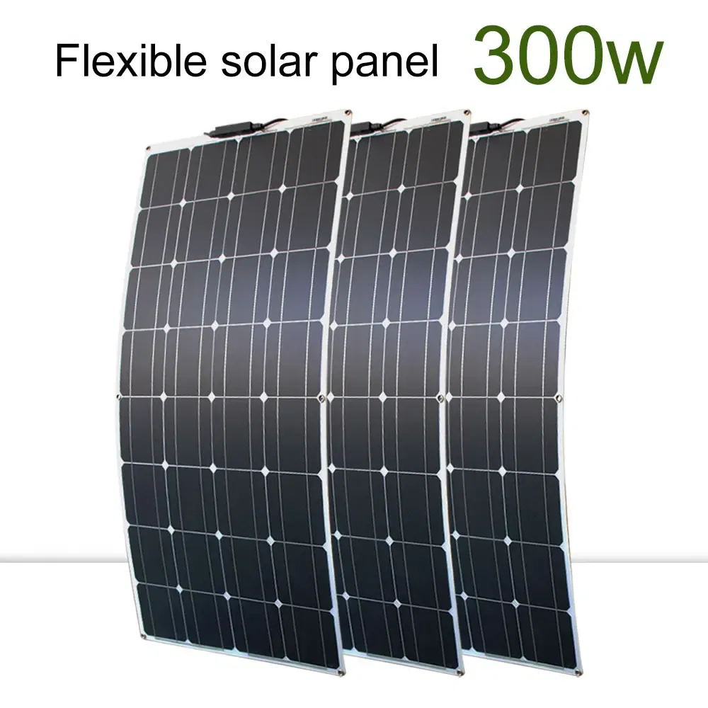 Color: Green Camouflage, Ships From: CHINA - New Solar panel kit and 300w 200w 100w flexible solar panels 12v 24v high efficiency battery charger module