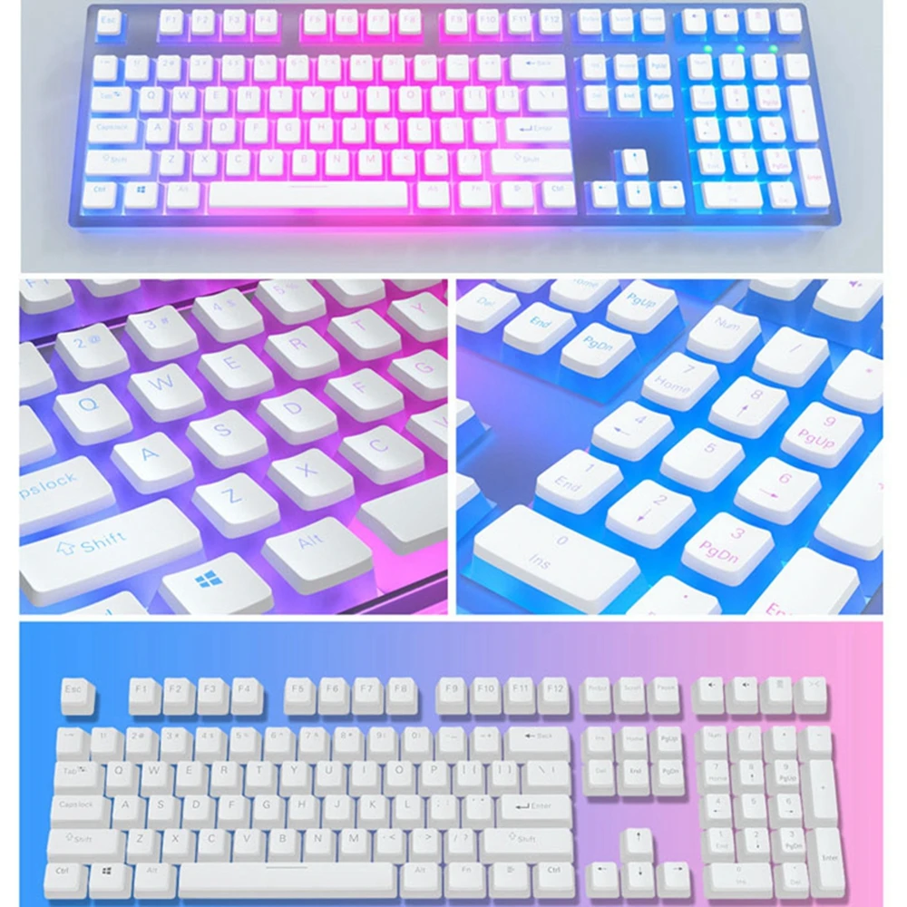 Color: BROWN - 129Keys Keyboard Keycap OEM Profile PBT Material Key Cap for Mx Hot Swap Mechanical Keyboard Switch Transparent Pudding Keycaps
