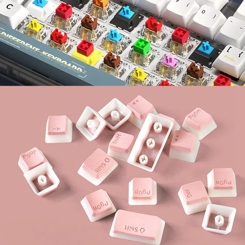 Color: BROWN - 129Keys Keyboard Keycap OEM Profile PBT Material Key Cap for Mx Hot Swap Mechanical Keyboard Switch Transparent Pudding Keycaps