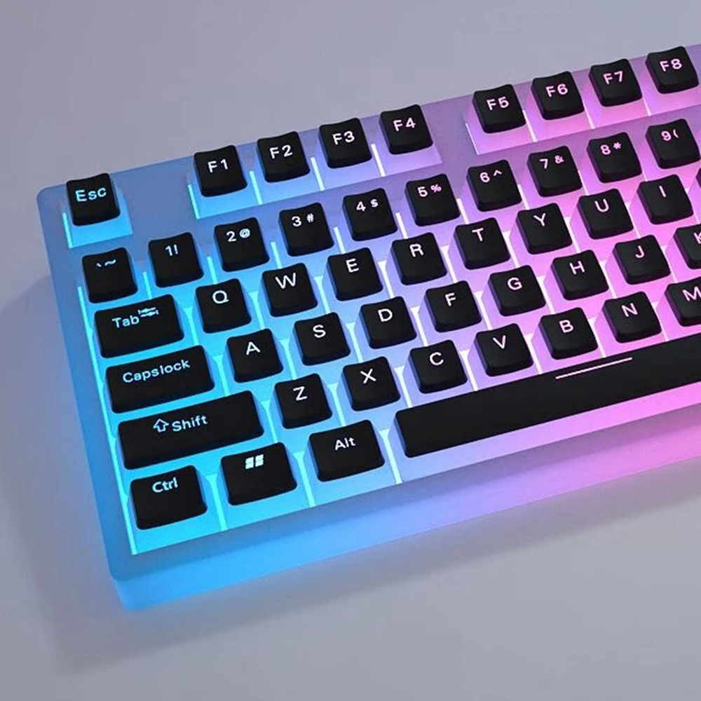 Color: BROWN - 129Keys Keyboard Keycap OEM Profile PBT Material Key Cap for Mx Hot Swap Mechanical Keyboard Switch Transparent Pudding Keycaps