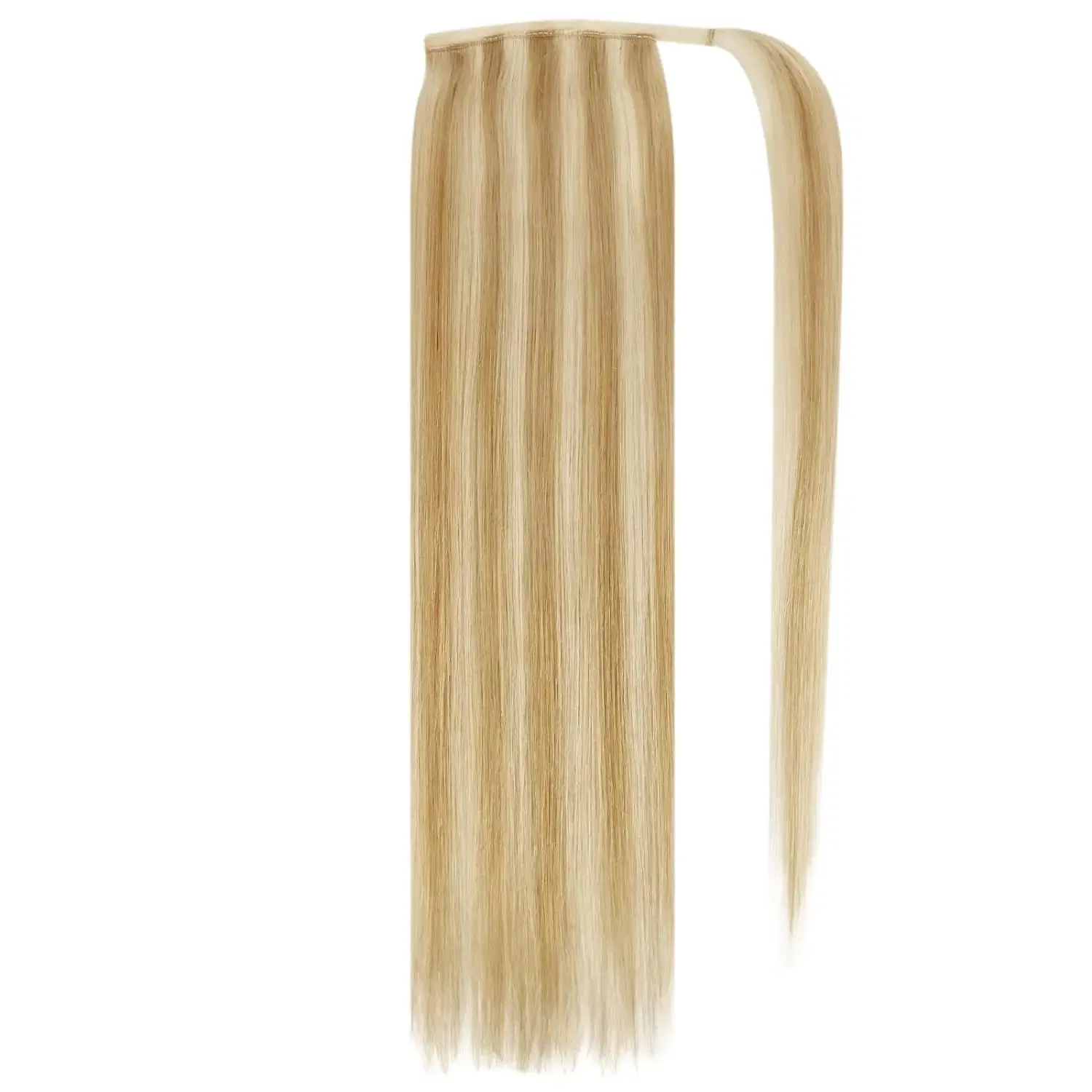 Color: #16, Life Span: 6 Months With Proper Care, Stretched Length: 14inches - VeSunny Human Hair Ponytail Light Blonde Mix Golden Blonde Real Hair Ponytail Extension Highlights Blonde Ponytail Hair 80g
