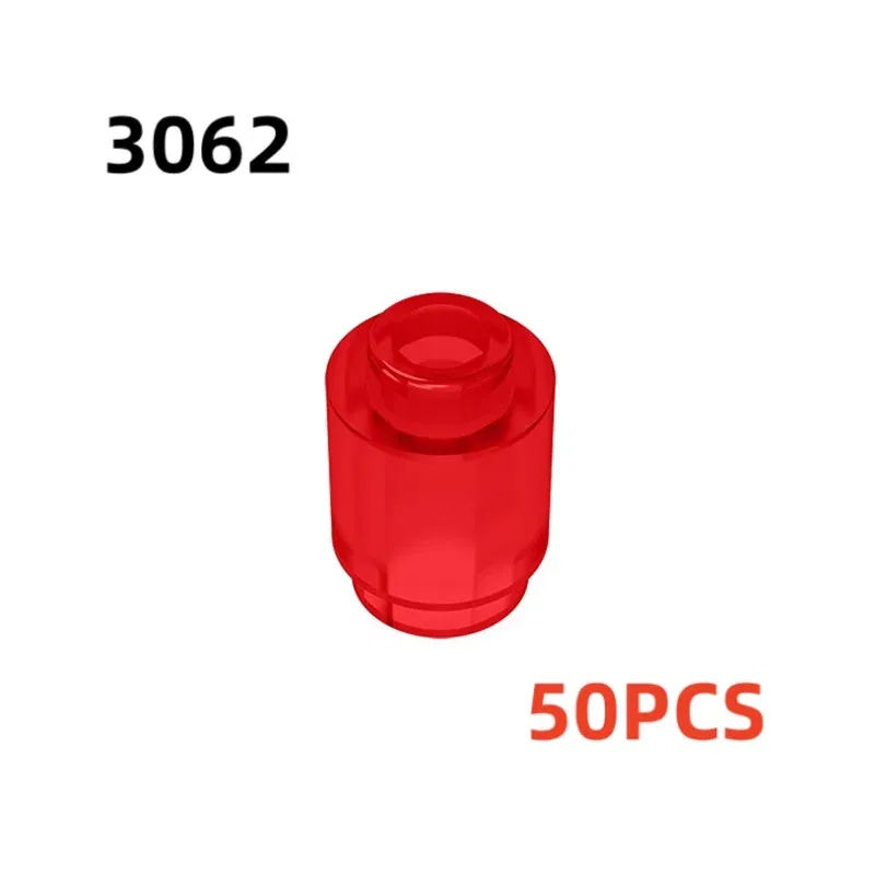 Color: Orange - 50PCS 3062b 30068 35390 3062 Accessories 1x1 Cylindrical Brick DIY Buildings? Blocks Educational Toys City Toy