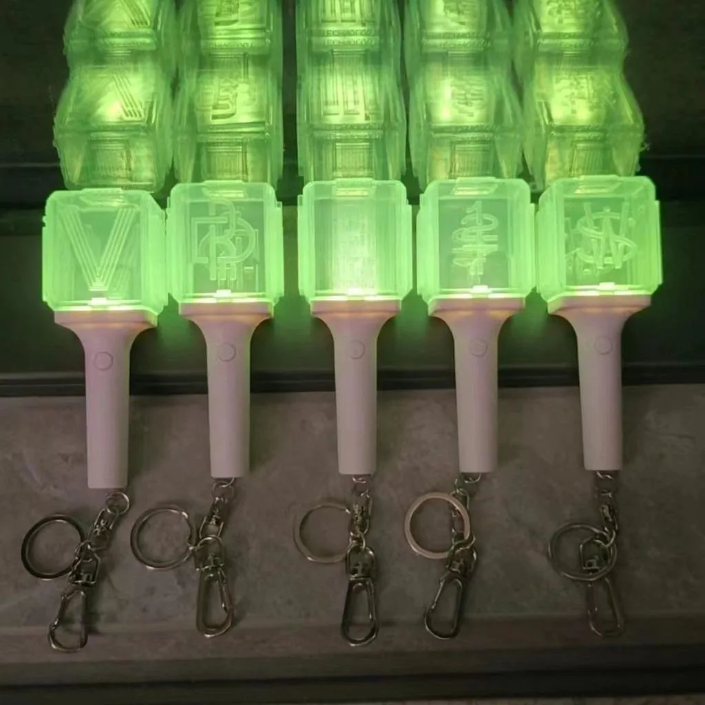 Color: Dark Grey - Kpop Idol 127 Wish Deram V Mini Lightstick Keyring Support Glow Stick Key Chains Fans Gift