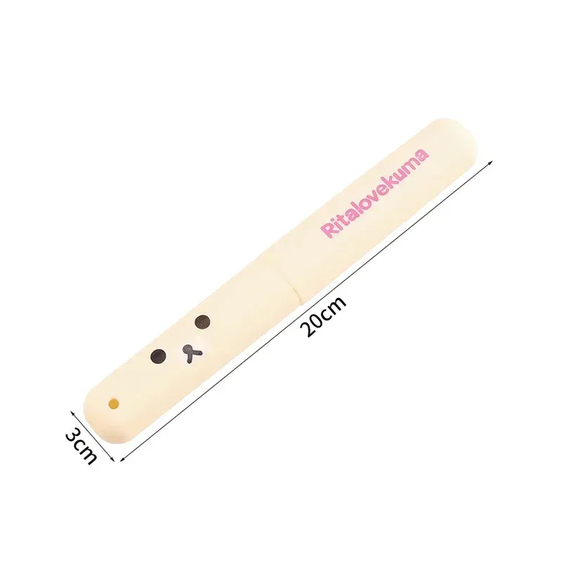 Color: Beige - Portable Toothbrush Cover Holder Bear Cute Animal Outdoor Travel Hiking Camping Toothrush Cap Case Protect Storage Cute Box