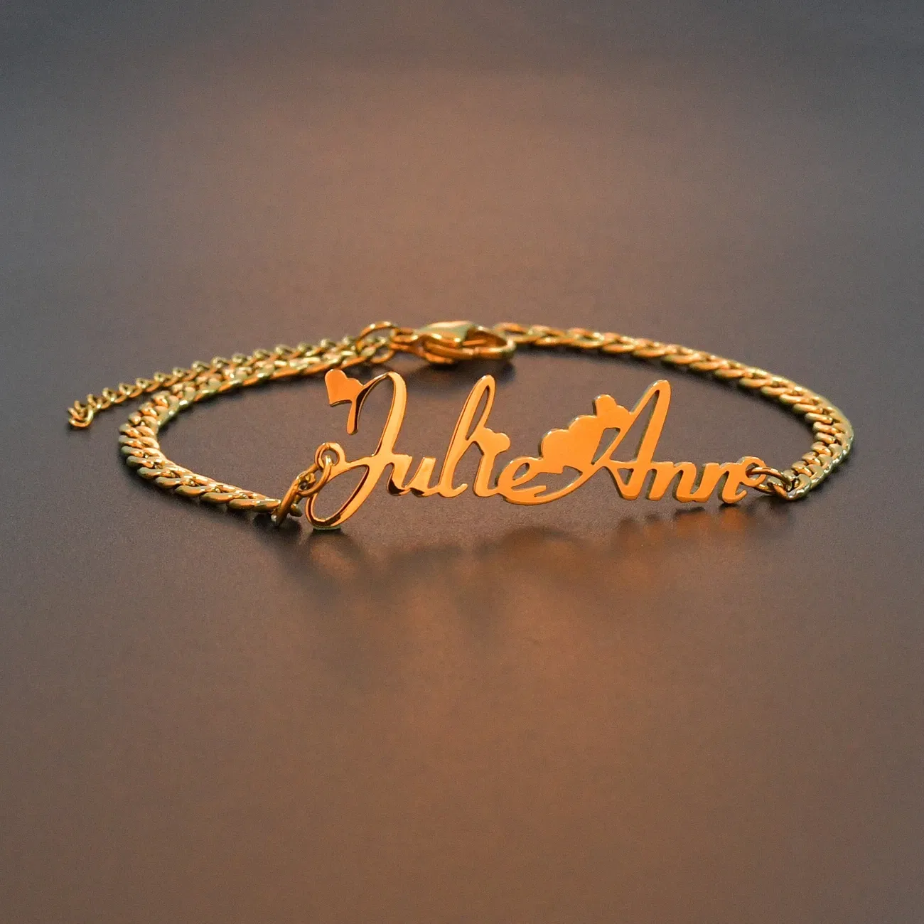 Metal Color: Steel color, Length: 17.5cm, Main Stone Color: Gold - Atoztide Personalized Custom Name Bracelet for Women Men Stainless Steel 10mm Cuban Chain Nameplate Handmade Bangle Jewelry Gift
