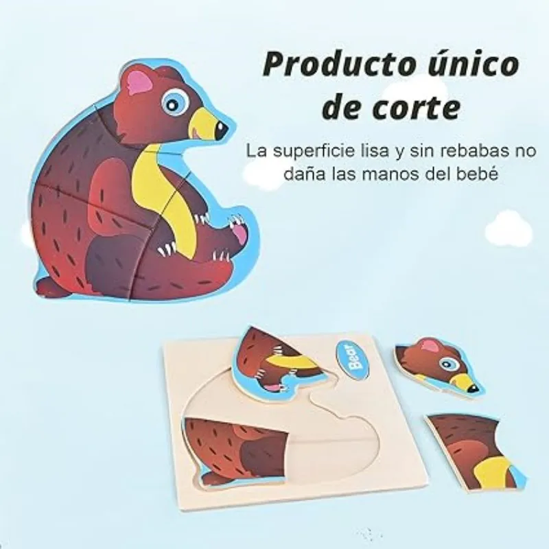 Color: Chocolate, Ships From: CHINA - Wooden Puzzle Jigsaw Toys For Children Wood 3d Cartoon Animal Puzzles Intelligence Kids Early Educational Toys for Children