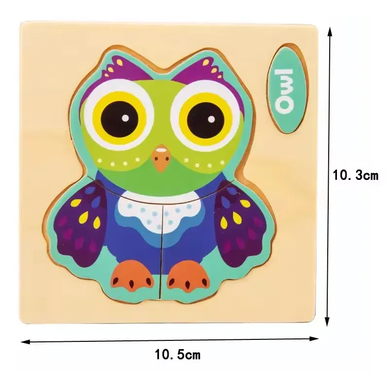 Color: Chocolate, Ships From: CHINA - Wooden Puzzle Jigsaw Toys For Children Wood 3d Cartoon Animal Puzzles Intelligence Kids Early Educational Toys for Children