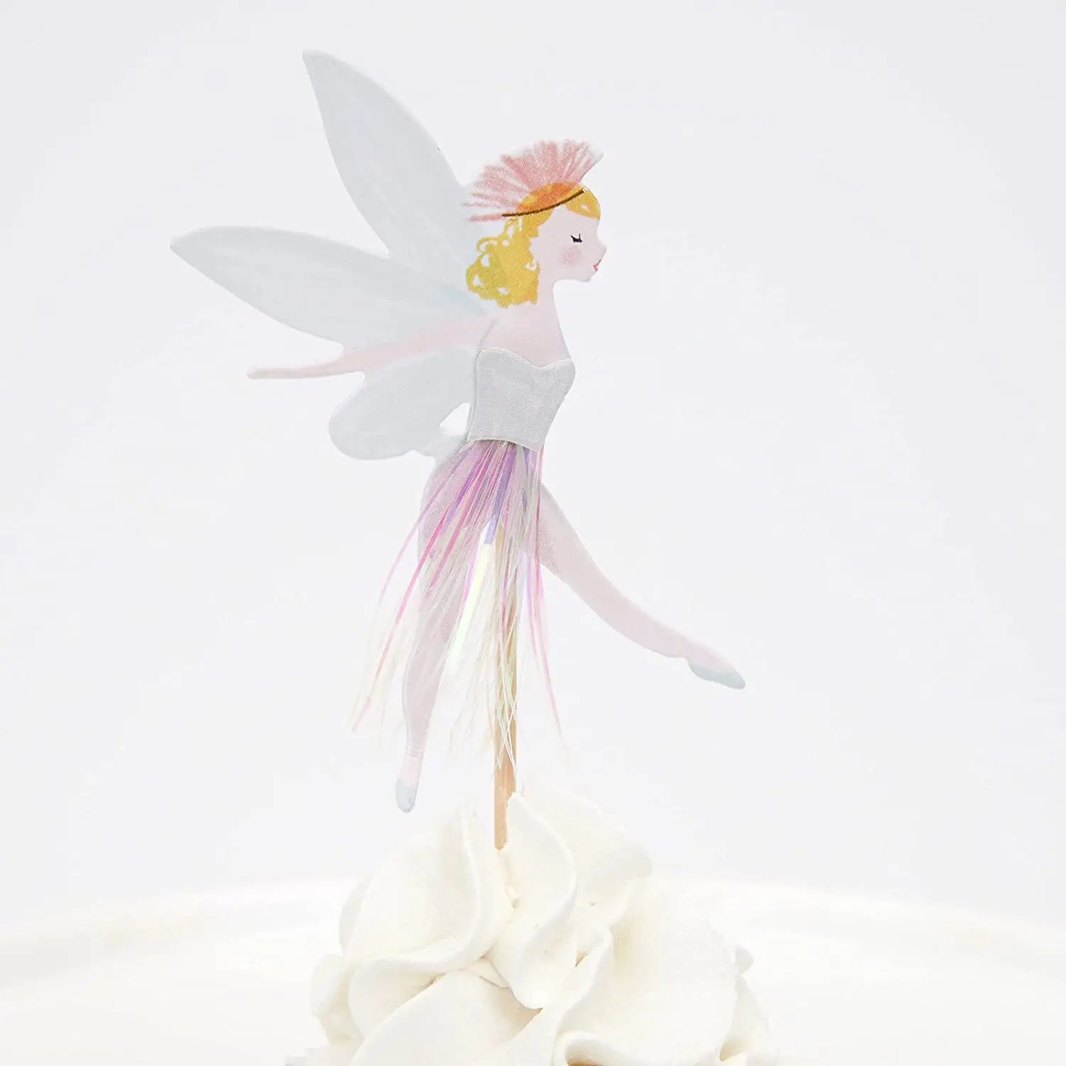 Color: Olive - 12/24pcs Fairy Cake Topper Girl Birthday Party Cupcake Topper Fairy Theme Party Decoration Wing Angel Fairy Cake Topper