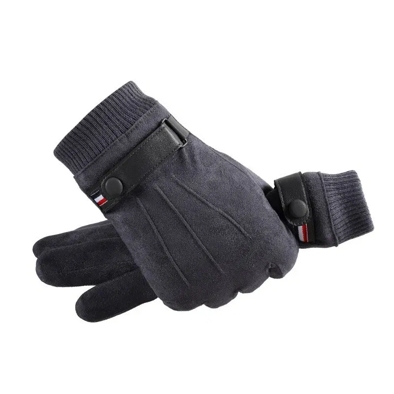 Color: WHITE - Men's Winter rп?µр?‡?°?‚ки Suede Warm Split Military Finger Gloves Outdoor Riding Ski Fishing Male Touch-Screen Mittens