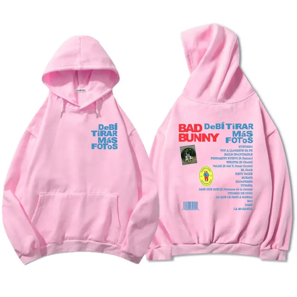 Color: Gold, Size: XXL - Unisex Streetwear Bad Bunny DTMF Hoodies 2025 New Album Deb? Tirar Más Fotos Printing Sweatshirts Winter Comfortable Male Hoodie