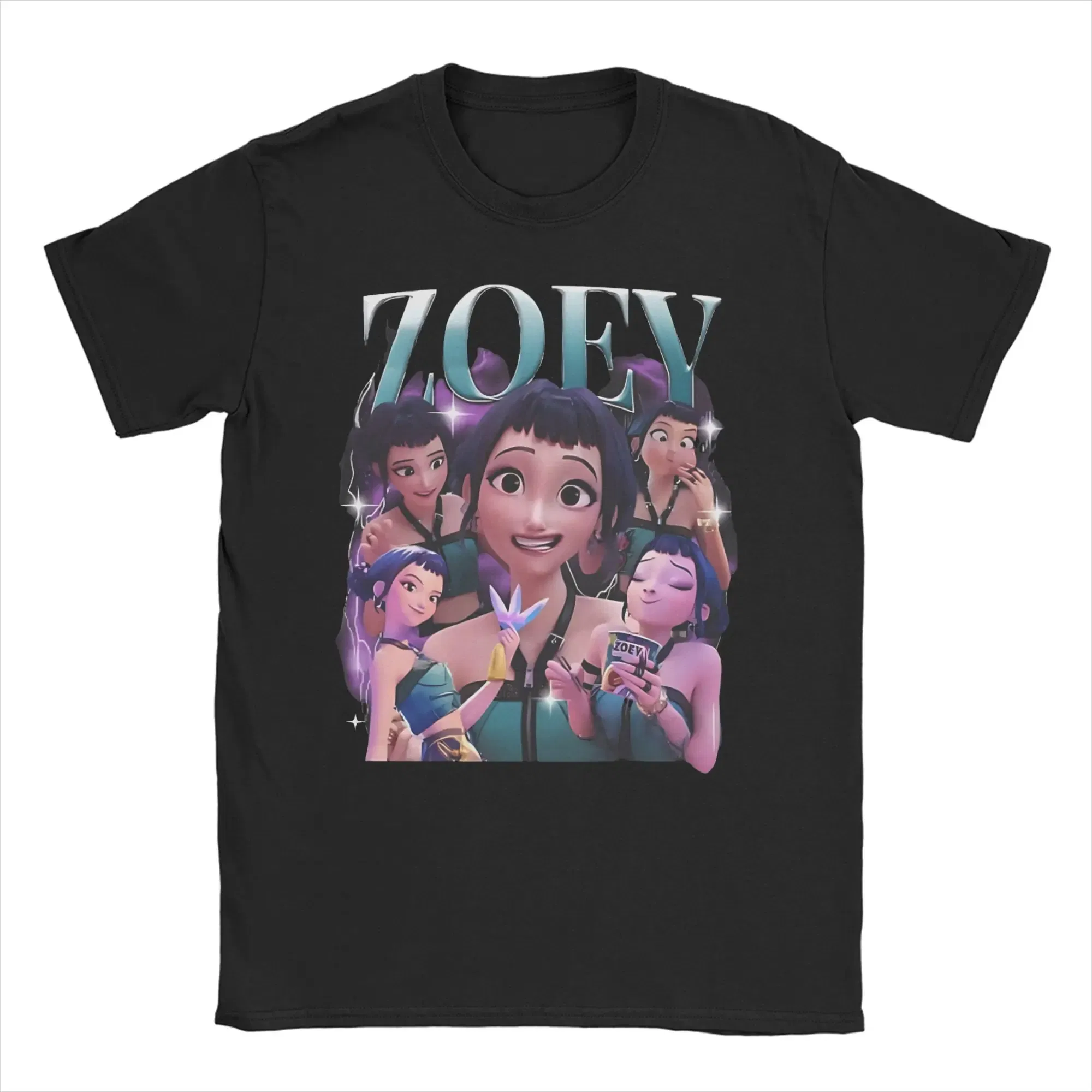 Color: army green, Size: L - Men Women T-Shirts Kpop Demon Hunters Zoey Huntrix Amazing Cotton Tees Short Sleeve  T Shirt O Neck Clothes Printing