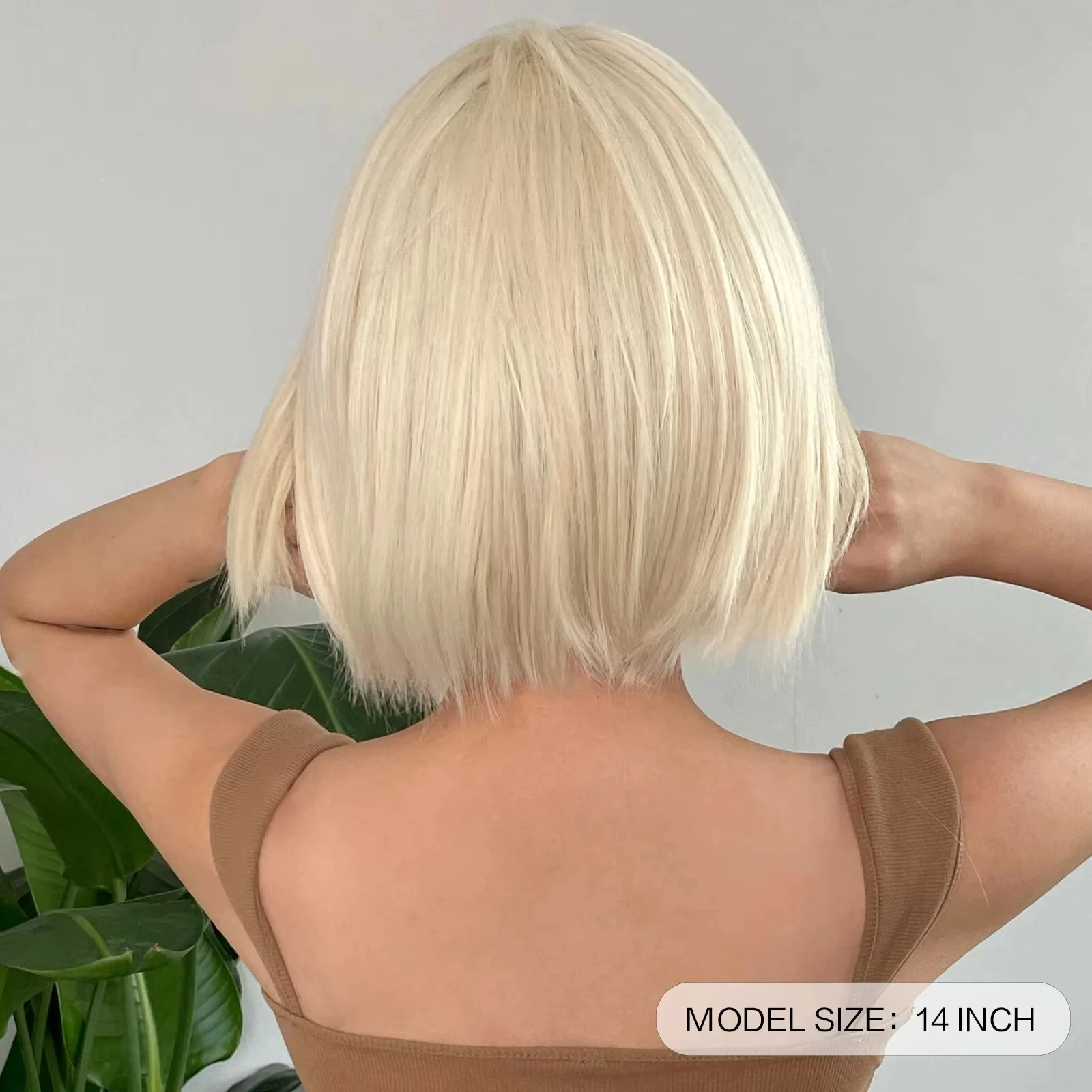 Color: P27/613, Stretched Length: 12inches - New light gold bob hairstyle synthetic wig for Halloween party cosplay wig for daily use high-temperature hair accessory