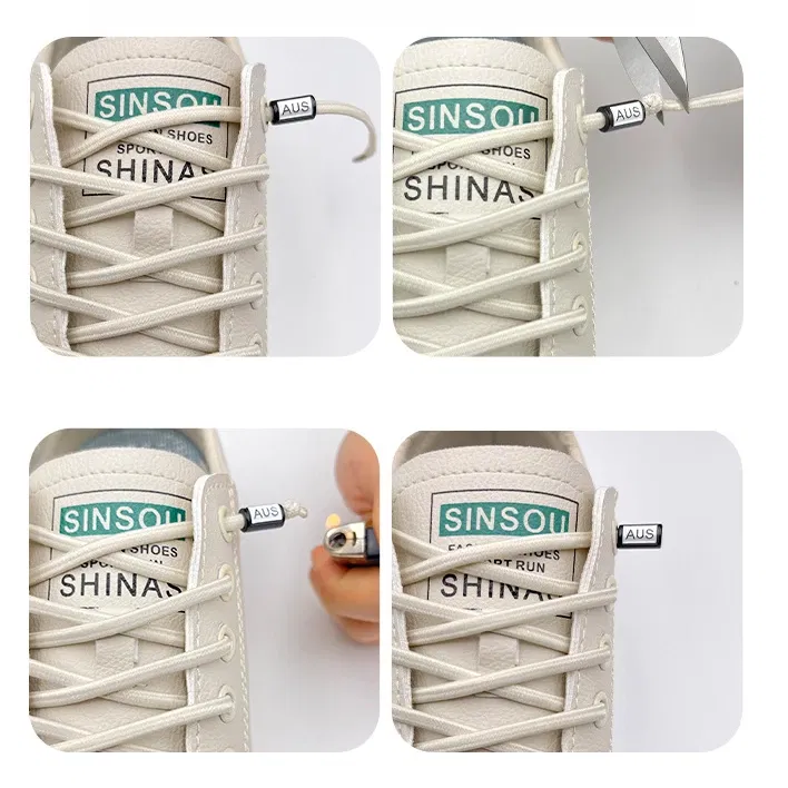 Color: Gold, Length: 100cm - Thickened No Tie Shoelaces Elastic Laces Sneakers Round Shoe Laces Without Ties Kids Adult Quick Shoelace One Size Fits All Shoe