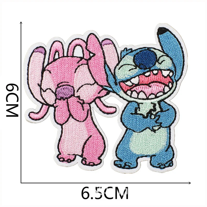 Color: Antique Zinc - 1pcs Lilo & Stitch Embroidery Cloth Stickers Disney Bags Clothes DIY Accessories Kids Pants Hole Repair Iron On Patch Applique