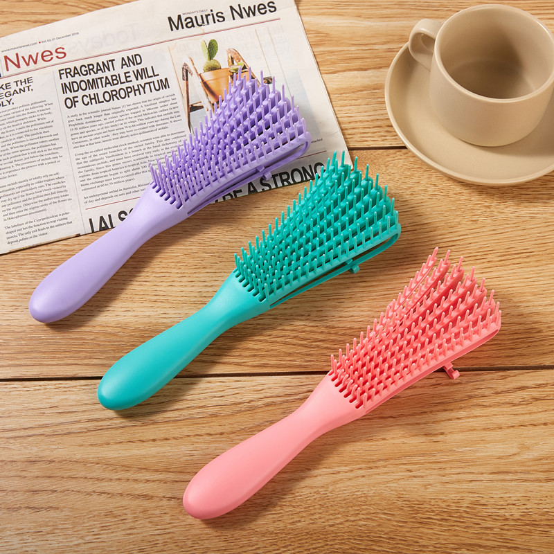 Color: Black - Fluffy Scalp Massage Comb Multi-function Octopus Comb Hairstyle Smooth Hair Ribs Suitable for Curly Hair Brush Hair Styling Tool