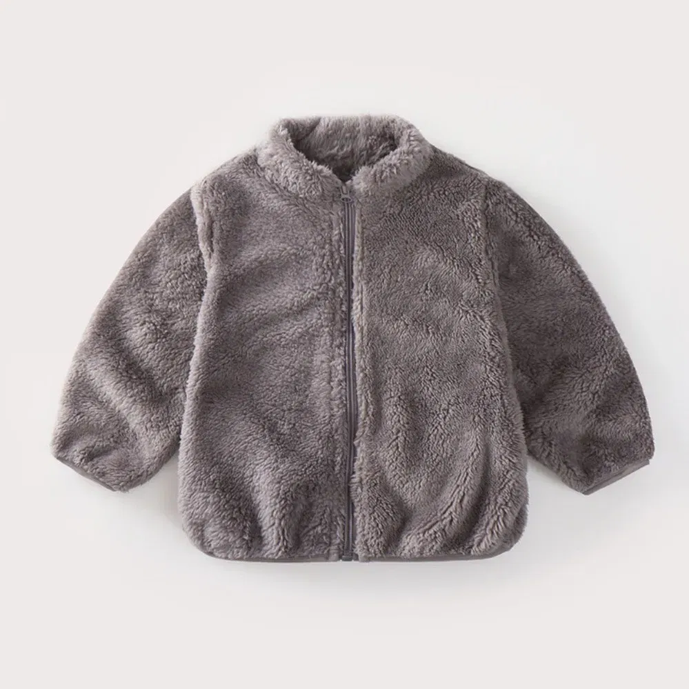 Color: Gold, Kid Size: 18M - Solid Color Fashion Children Plush Coat Autumn Winter Warm Baby Girl Boy Casual Jacket Greatcoat Kids Clothing Toddler Outerwear