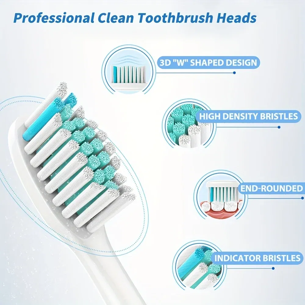 Color: black - Electric toothbrush replacement head, Philips Sonicare toothbrush head, sonic vibration cleaning toothbrush head
