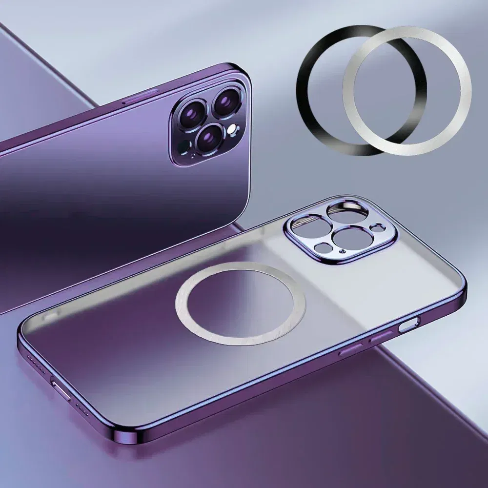 Color: Rose - 2024 Stainless Steel Universal Magnetic Metal Plate Ring For Magsafe Wireless Charger Iron Sheet Sticker Magnet Car Phone Holder