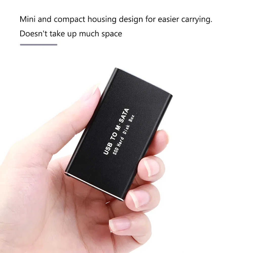 Color: Gold - mSATA to USB 3.1 3.0 SSD Case Enclosure Mini SATA USB Adapter External Solid State Disk Box for 30x50 mSATA HD Hard Disk