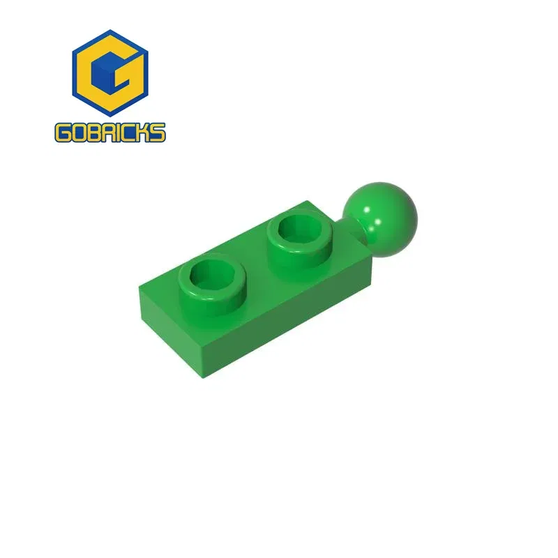 Color: WHITE - Gobricks MOC Compatible Assembles Particles 22890 Plate Modified 1 x 2 with End Towball Building Blocks DIY High-Tech Spare Toys