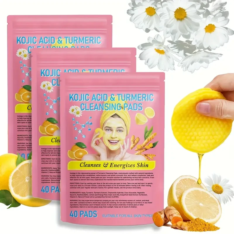 40pcs Turmeric & Vitamin C Cleansing Pads