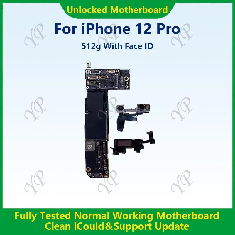 Color: Yellow, Ships From: CHINA - Top Fully Tested Authentic Motherboard For iPhone 12 Pro Max 128g/256g Unlocked Mainboard With Face ID Cleaned iCloud Fast