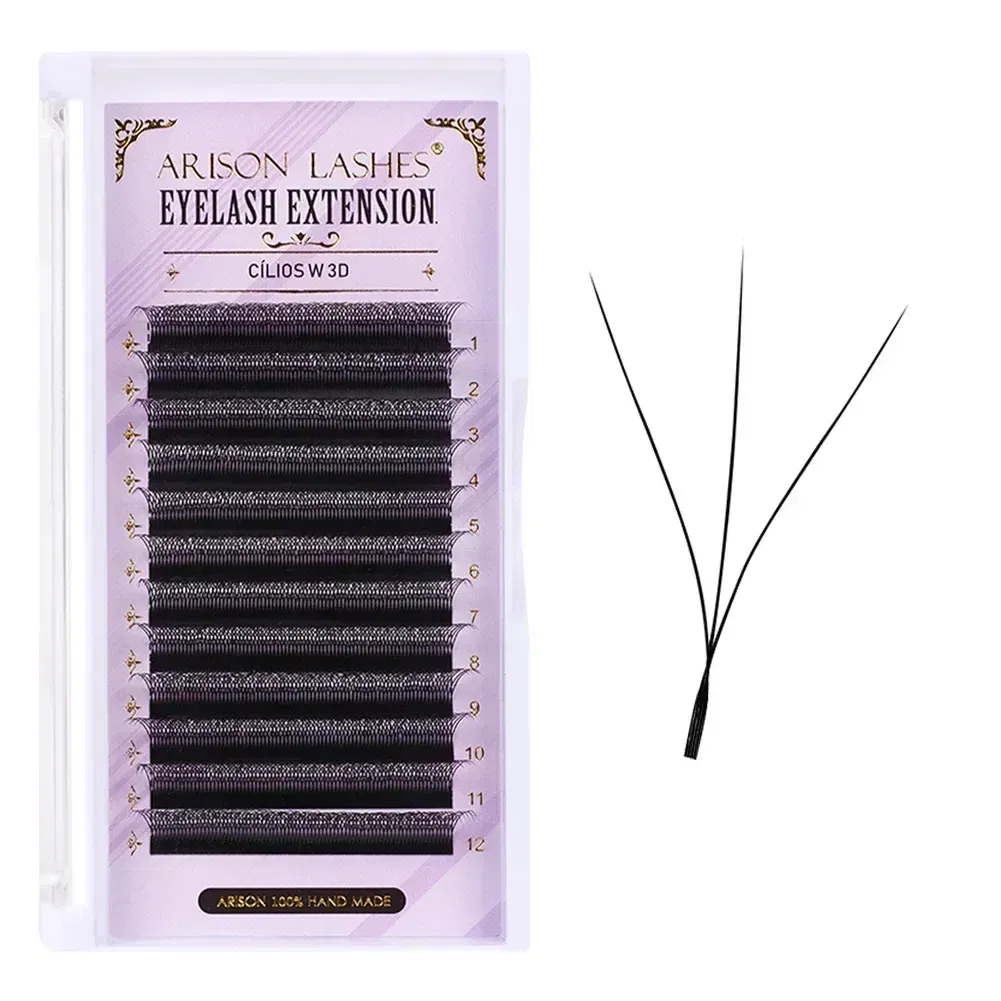 Color: Brushed Brass, Curl: D, Thickness: 0.07mm, Length: 14mm - ARISON YY Lashes and 3D/4D/5D W Shape Lashes Brasileiro Premade Volume Eyelashes Extension Soft Thin Easily Grafting Extension