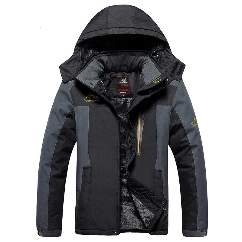 Color: Mint, Size: L - TELLHIGH 2024 Winter Parka Men Jacket Mens Plus Velvet Men Hooded Windbreaker Coats Men Casual Warm Jackets Coat Detachable Hat
