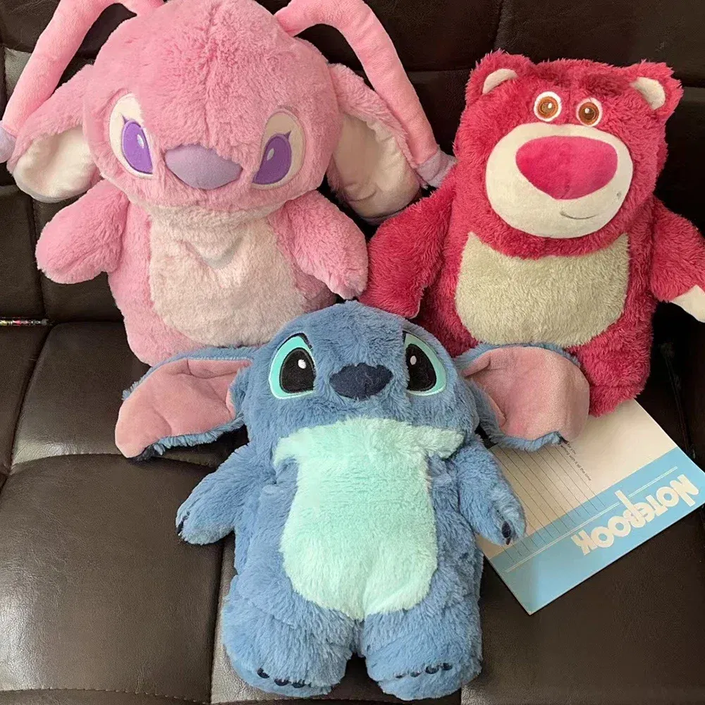 Color: Orange - Disney Stitch Angel Lotso Plush Hand Warm Bottle Hot Water Bottles Portable Warm Hand Bag Hand Warmer Holiday Gift For Girlfrien