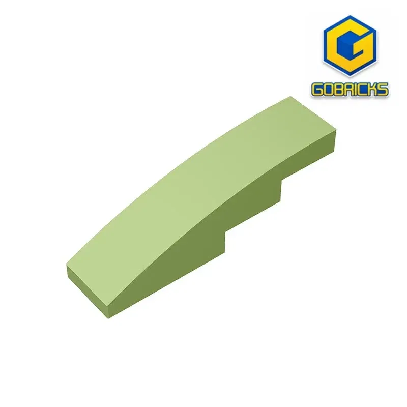 Color: Silver - Gobricks GDS-658 Slope, Curved 4 x 1 compatible with lego 11153 61678 pieces of children's DIY Educational Building Blocks