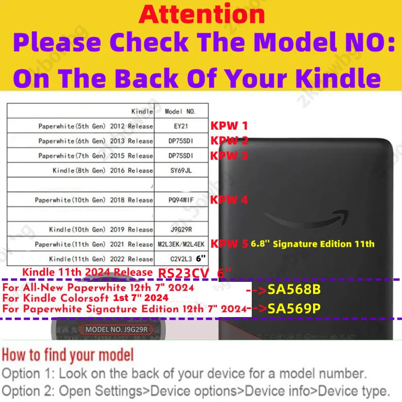 Color: Champagne, Size: 12.4 - Cute Smart Case for 6.8' 6'' Kindle Paperwhite Signature 11th Generation Edition 12th 2024 7'' 7th 10th 6th M2L4EK RS23CV Cover