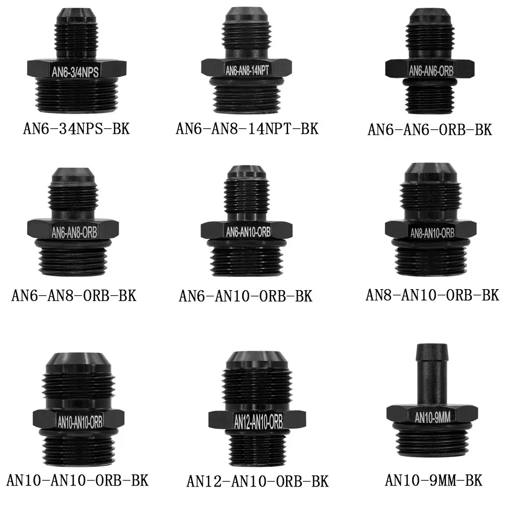Color: Brown - Aluminum Alloy Universal AN6 8 10 12 to AN to M16x1.5 M18x1.5 Metric Fuel Hose Adapter Pipe Thread Fitting CAR OIL COOLER SYSTEM