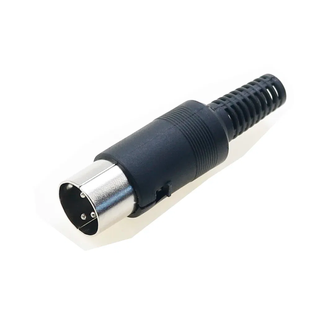 Color: army green - 5pcs 3P 4P 5P 6P 7P 8Pin DIN Male/Female Plug Jack with Plastic Handle Keyboard Cable Connector Adapter PS2