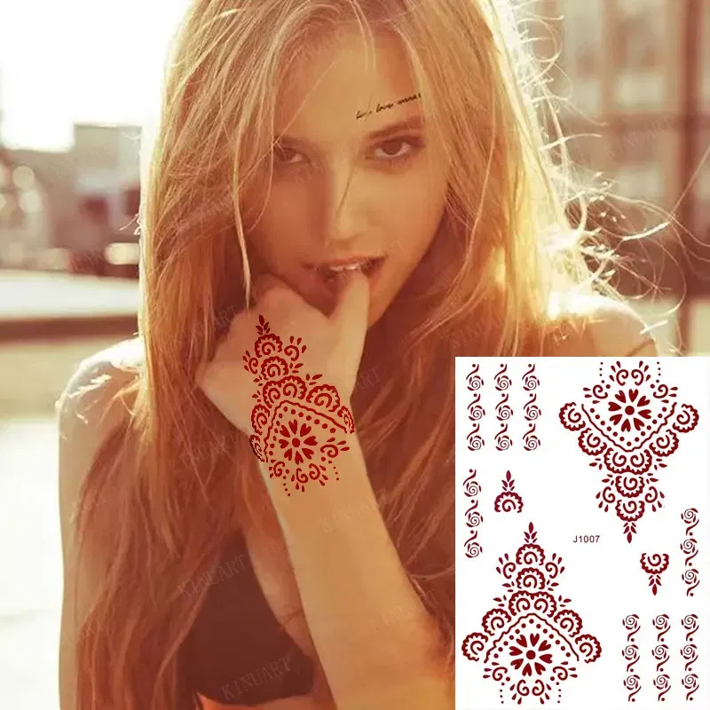 Color: Dark Khaki, Ships From: CHINA - Waterproof Temporary Tattoos for Women Henna Tattoo Stickers Mehndi Design Fake Tattoo for Hand Leg Sleeve Body Art Hena Tatoo