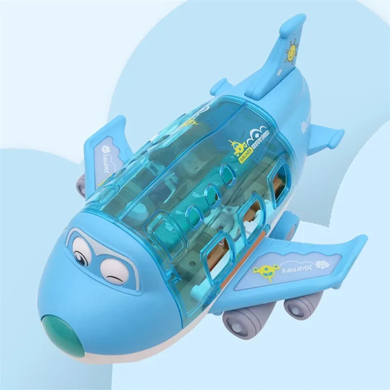 360 Rotating Electric Plane Airplane Toys For Kids Bump And Go Action Toddler Toy Plane With LED Flashing Light Sound For Boys