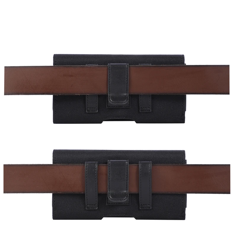 Color: Beige - Universal Casual Phone Pouch Waist Bag For iPhone Samsung Google Smart Phone Case Belt Clip Holster Oxford Cloth Bag Flip Cover
