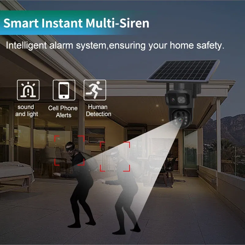 Color: Brown - DIDSeth 4G PTZ IP Solar Camera 4G SIM Card CCTV Wireless WIFI Solar Outdoor Waterproof 360 IP Camera Pan Tilt Eseecould APP