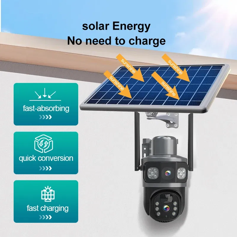Color: Brown - DIDSeth 4G PTZ IP Solar Camera 4G SIM Card CCTV Wireless WIFI Solar Outdoor Waterproof 360 IP Camera Pan Tilt Eseecould APP