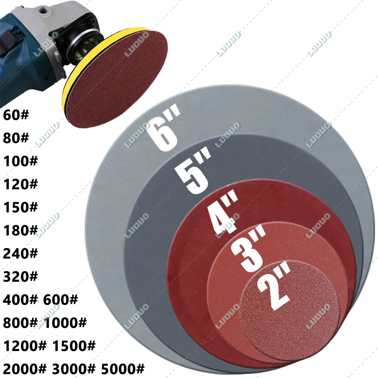 Color: Silver, Ships From: CHINA, Model: 2000 - 2 3 4 5 6 Inch Round Sandpaper Disk Abrasive Polish Pad Plate Sanding Sheet Polishing Kit Grit Paper Discs Grit 60-5000