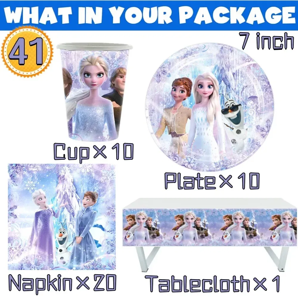 Color: DARK GRAY, Ships From: CHINA - New Frozen Elsa Anna Party Decorations Snow Queen Theme Tableware Balloon Set Baby Shower Kids Girls Birthday Party Supplies