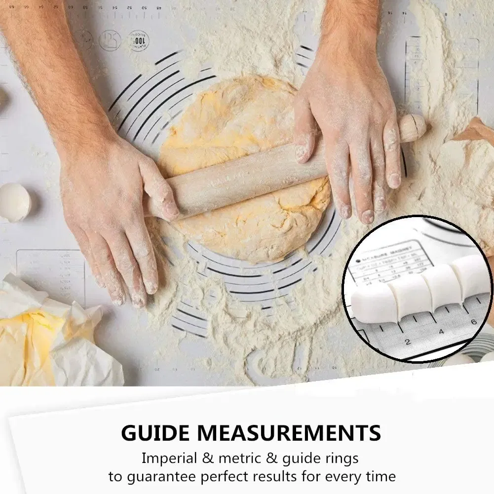 Color: Pink, Size: L - Large Size Silicone Kneading Pad Non-Stick Surface Rolling Dough Mat With Scale Kitchen Cooking Pastry Sheet Oven Liner Bakeware