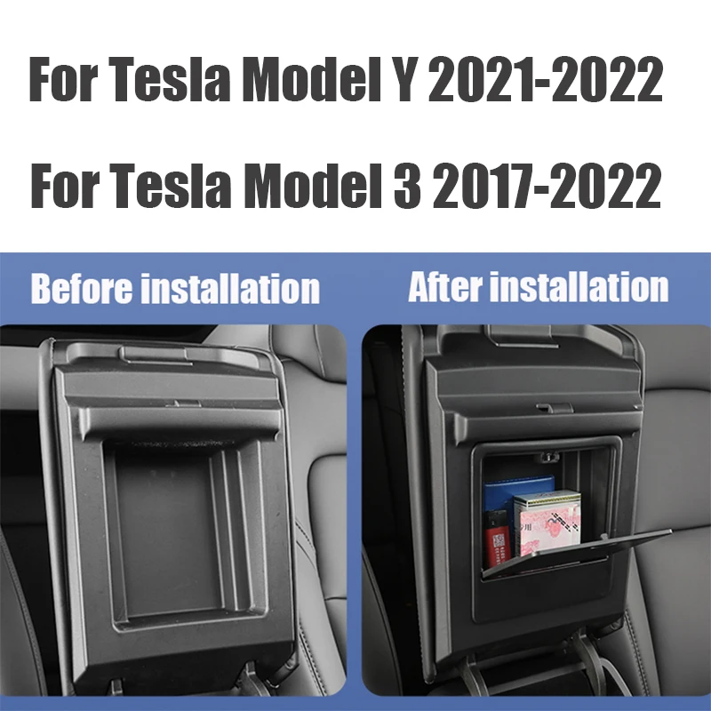 New Car Center Console Armrest Case Button Hidden Keys Card Storage Box For Tesla Model 3 Y 2019 2020 2021 2022 2023 Accessories