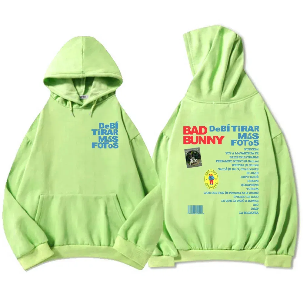 Color: Lavender, Size: XXXL - Unisex Streetwear Bad Bunny DTMF Hoodies 2025 New Album Deb? Tirar Más Fotos Printing Sweatshirts Winter Comfortable Male Hoodie