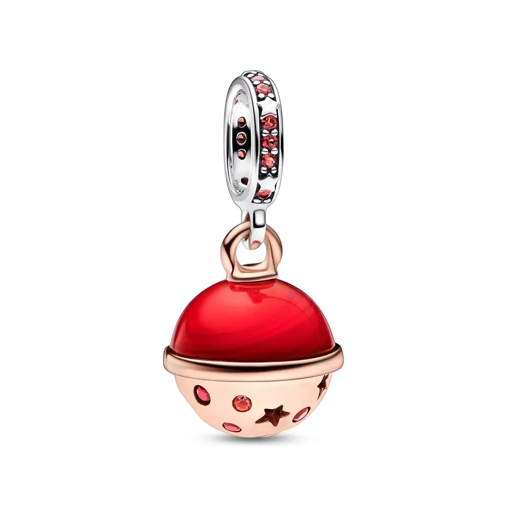 Gem Color: tan - Pure Silver 925 Christmas Charm Fit DIY Pandora Bracelet Christmas Gift