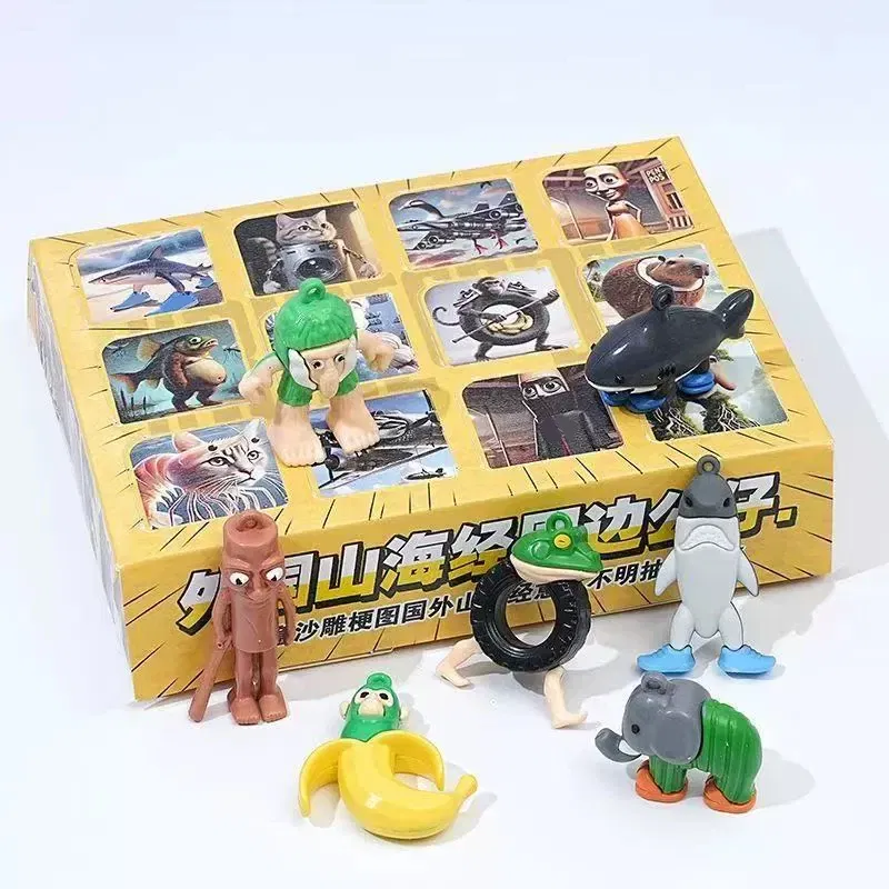 Color: Blue - 12/24PCS Italian Brainrot Blind Box Toy Tungtungtung Sahur Tralarero Tralala Bombardinocrocodilo Figures Key Chain Birthday Gift