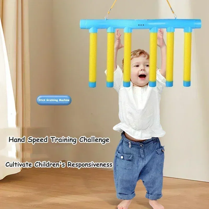 Color: Yellow - Challenge Falling Sticks Game Kids Stick Catching Toy Training Reaction Ability Educational Parent-Child Interactive Toy Sports